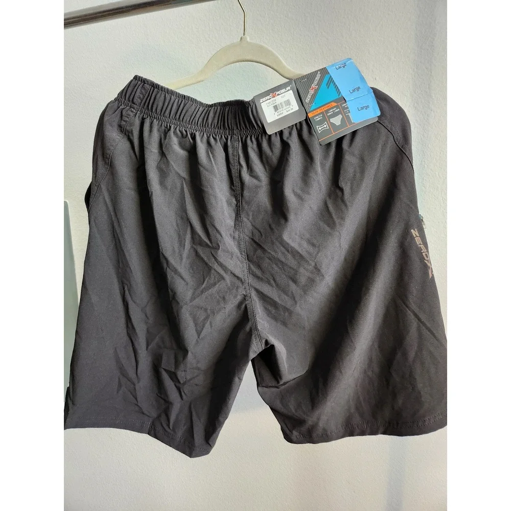 ZeroXposur Mens Black Aqua Athletic Swim Trunks Shorts Size L MSRP $46